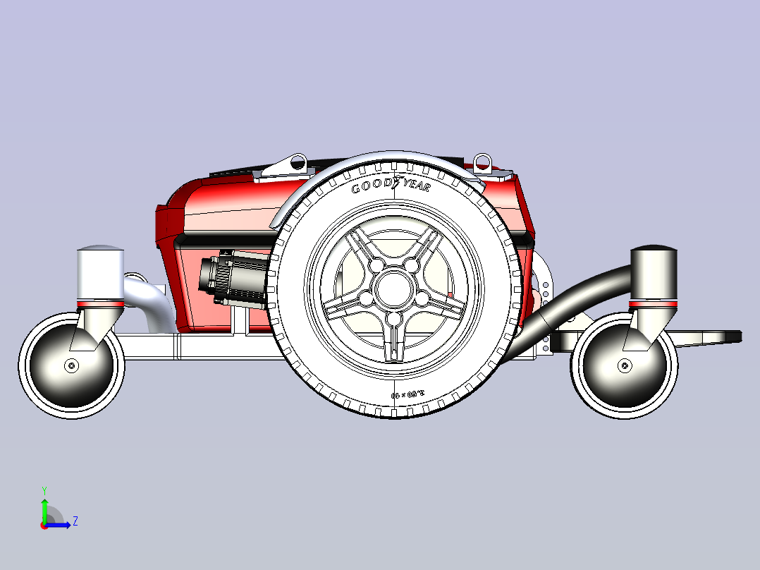 电动轮椅 代步车动力结构左视图