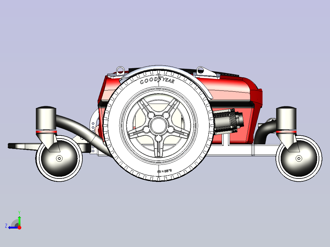 电动轮椅 代步车动力结构右视图