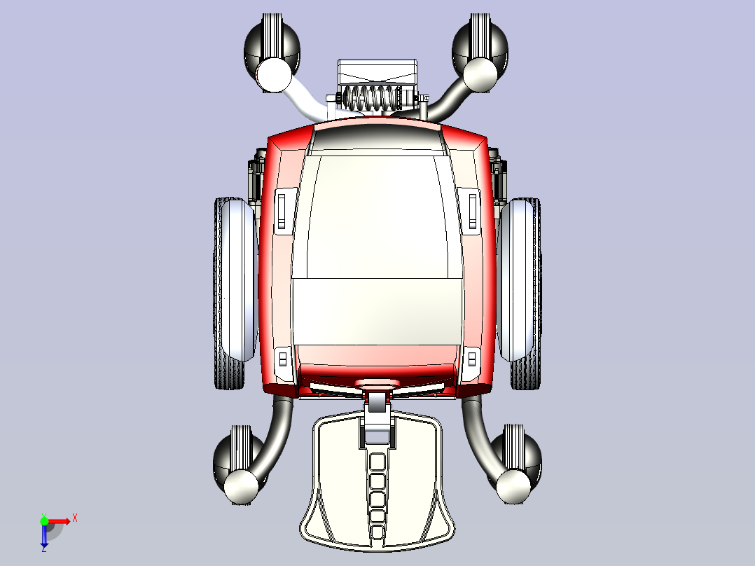 电动轮椅 代步车动力结构俯视图