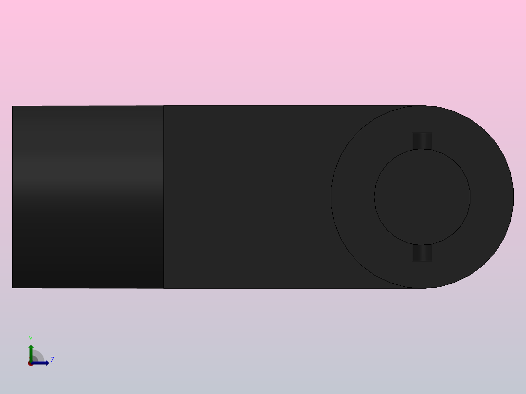 Y叉形带销接杆[100]气缸附件左视图