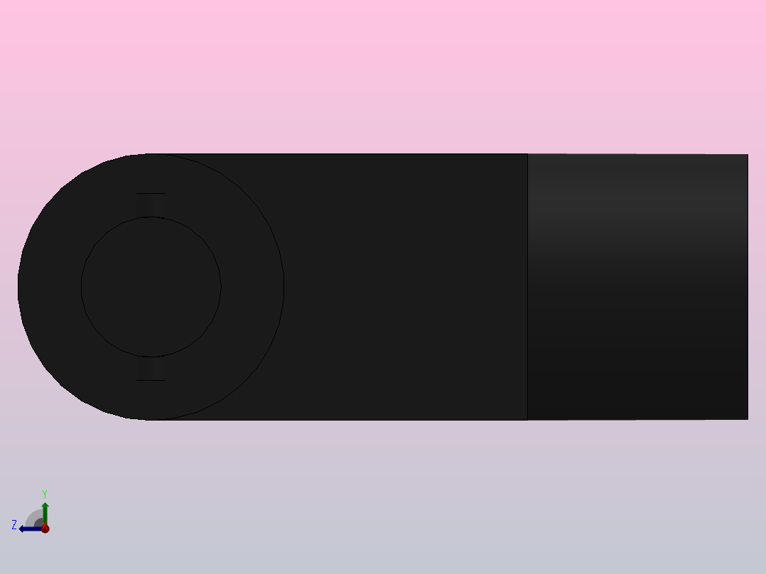 Y叉形带销接杆[100]气缸附件右视图