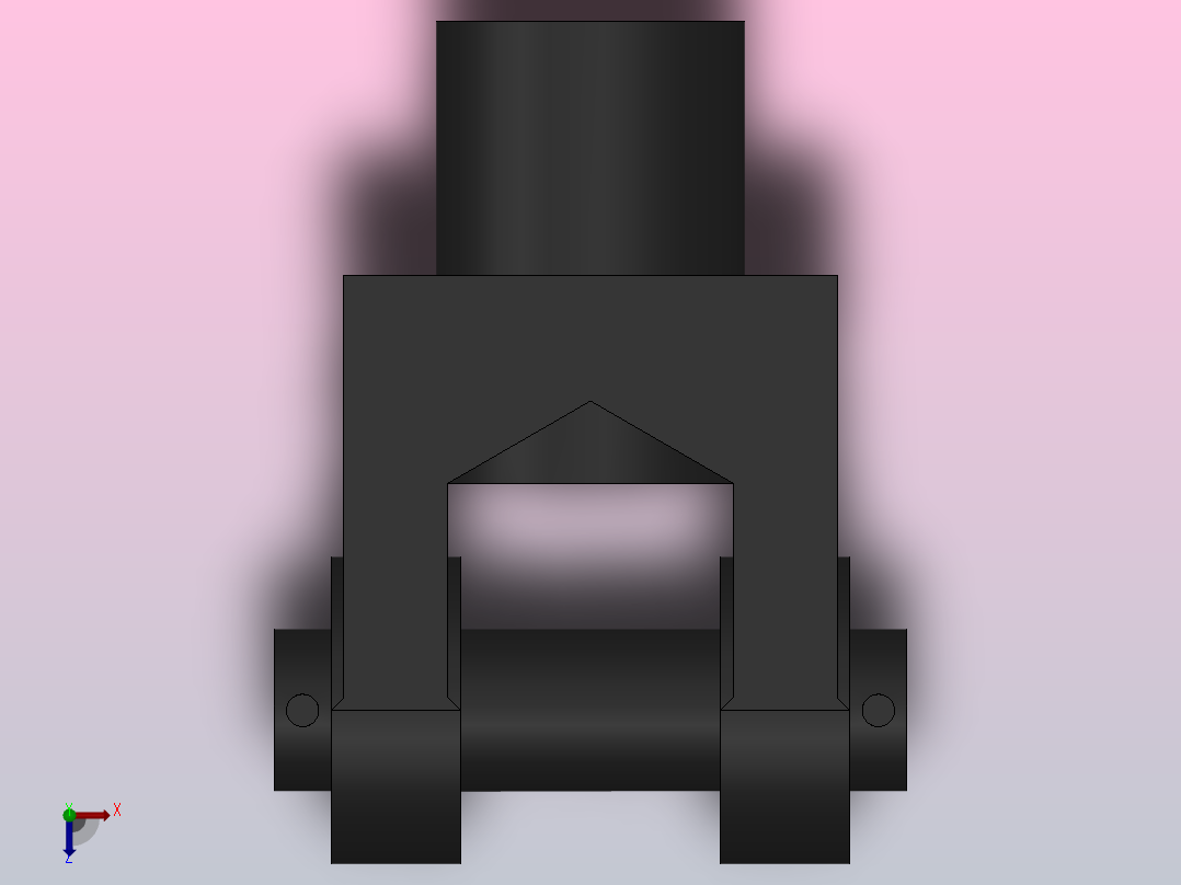 Y叉形带销接杆[100]气缸附件俯视图