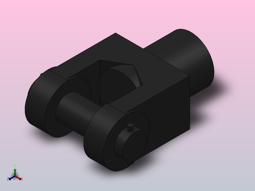 Y叉形带销接杆[100]气缸附件正等轴测图