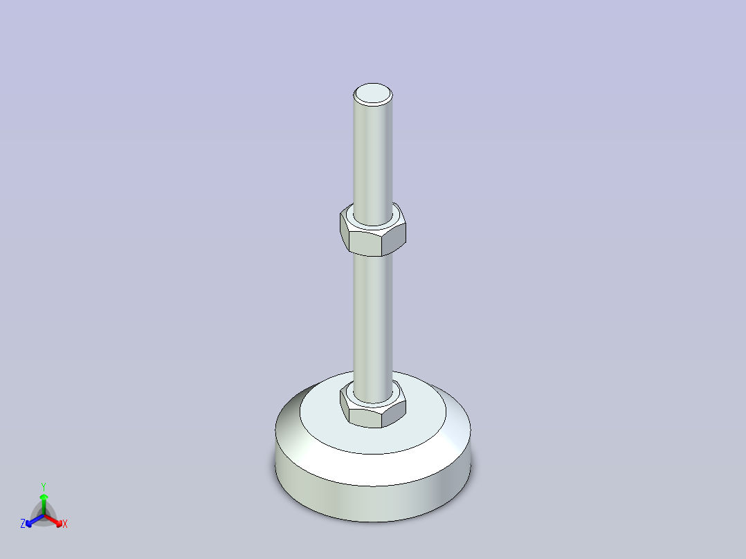脚轮脚杯3D  WAL31-D80-M16-L150.x_t主视图