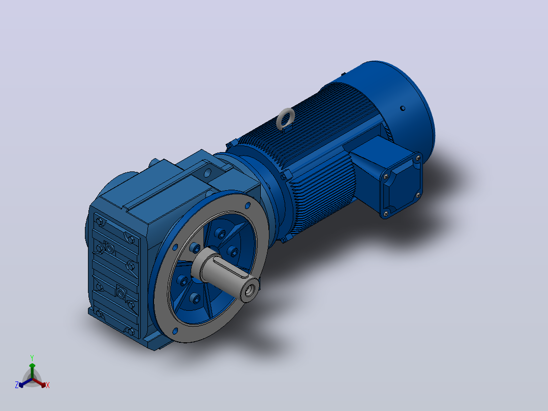 KF77法兰轴伸式安装螺旋锥齿轮减速机KF77-YV2.2-4P-88.97-M1-0°-A主视图