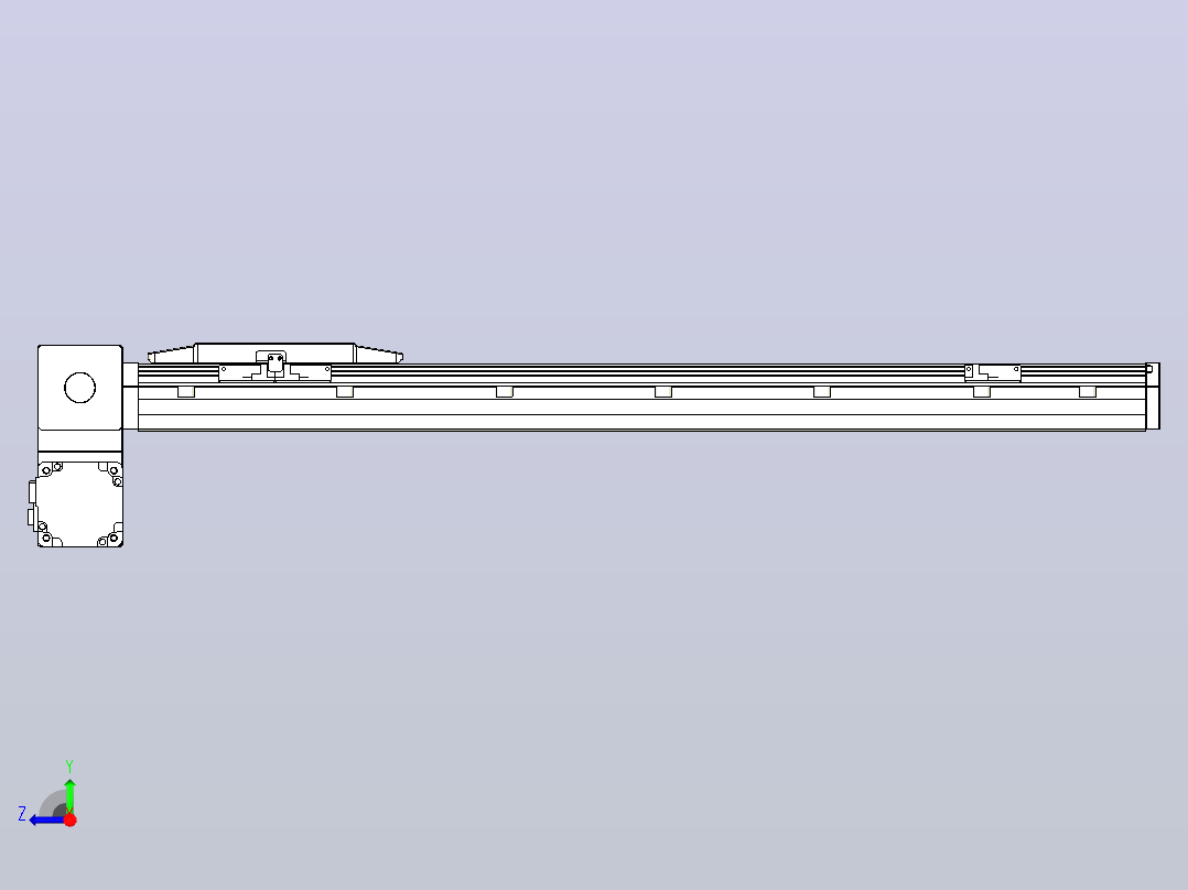 机器人皮带驱动直线轴TPA-GCB-150-P80-L650-LP-M75-N3右视图