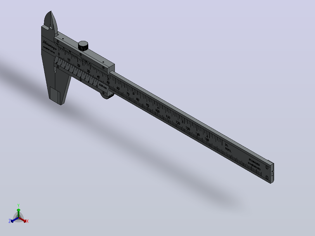 Solidworks制作游标卡尺正等轴测图