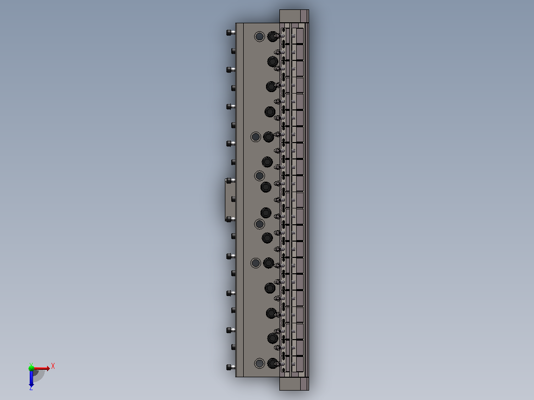 1000狭缝涂布模头 sw+cad+仿真俯视图