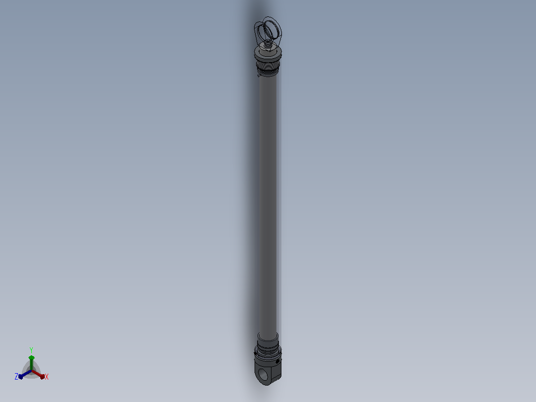 焊接式液压缸（前后安装）100x80x1500 mm正等轴测图