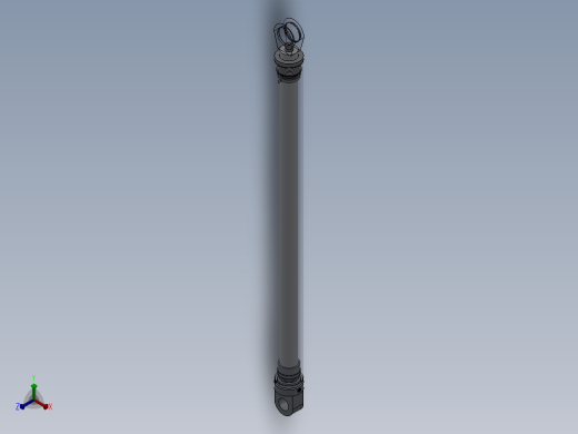 焊接式液压缸（前后安装）100x80x1500 mm正等轴测缩略图