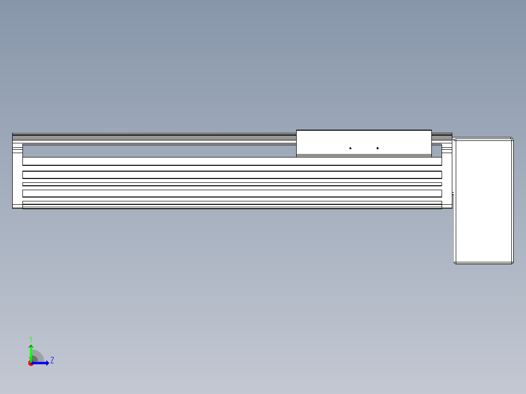 皮带直线轴半封闭可选导轨TPA-HNB-202D-140-L300-LP-C-P75-N3左视图