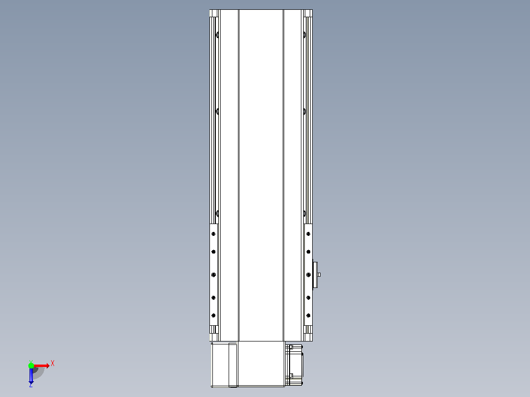 皮带直线轴半封闭可选导轨TPA-HNB-202D-140-L300-LP-C-P75-N3俯视图