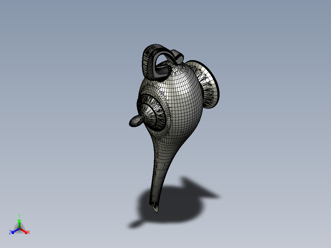 精灵的灯 3D模型 stl文件主视图