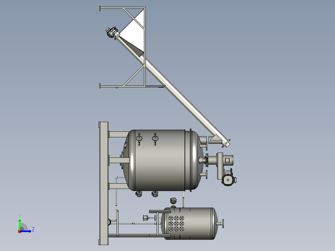 输送机 输送设备900-l-melting-tank-1-模型格式为 stp左视图