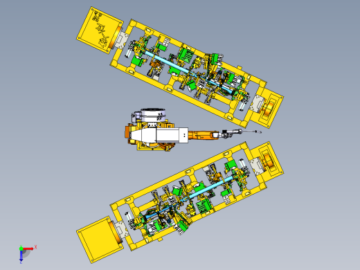 汽车仪表板骨架总成机器人弧焊焊装工作站3D图纸 CATIA设计俯视缩略图