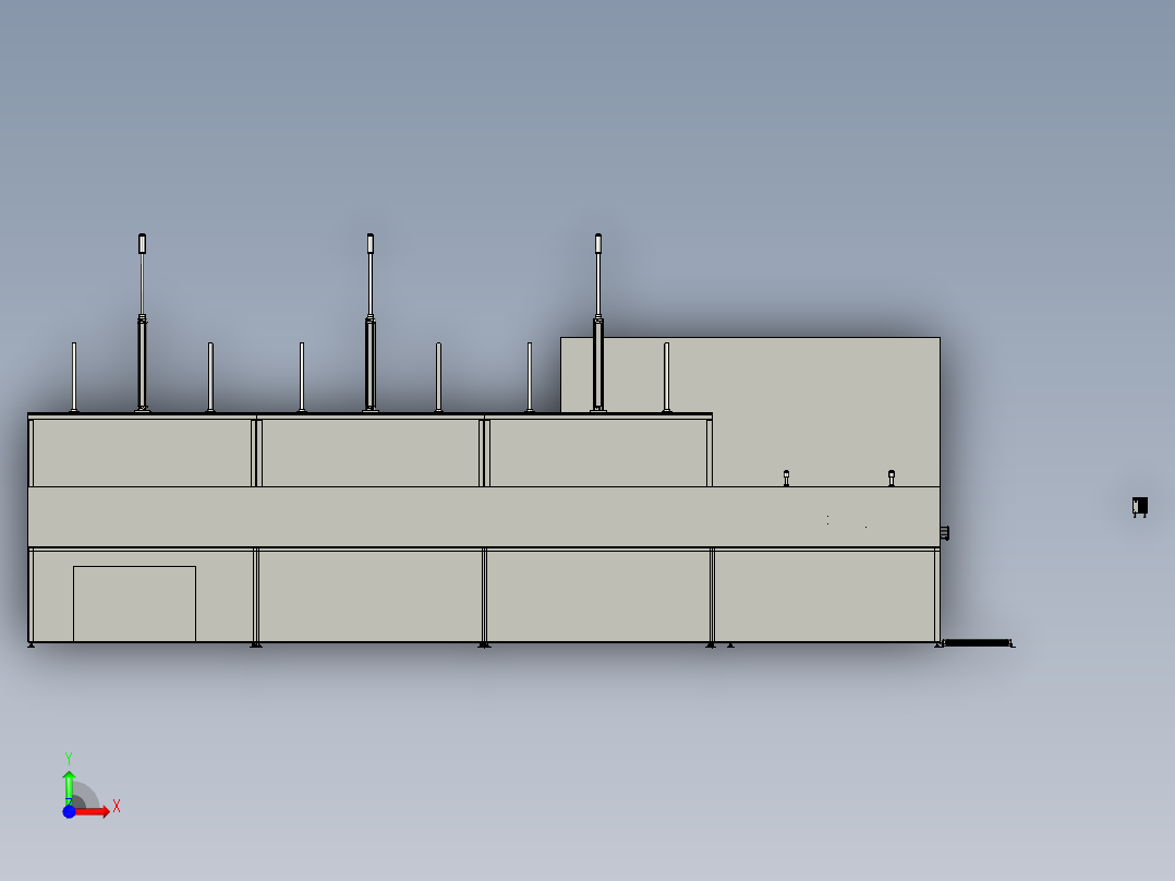 马桶盖自动修整线3D模型前视图