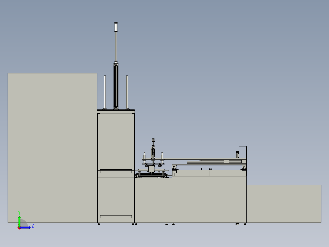 马桶盖自动修整线3D模型左视图