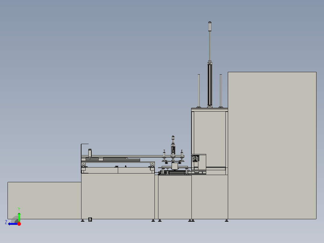 马桶盖自动修整线3D模型右视图