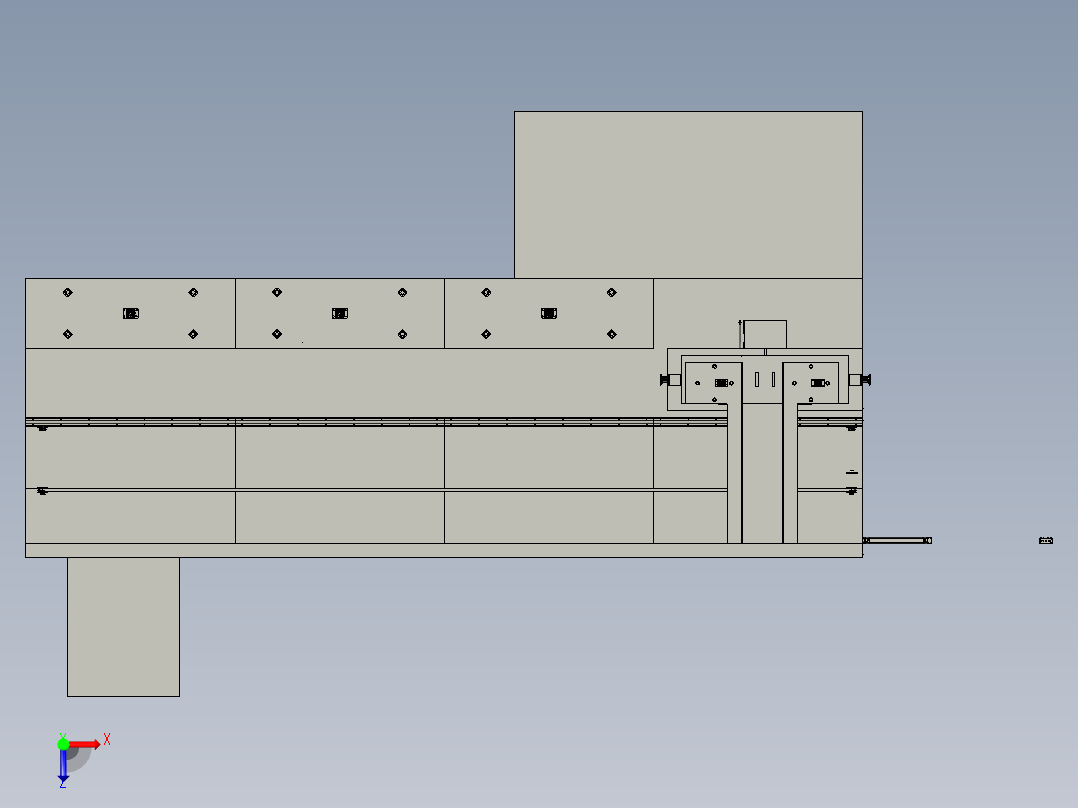 马桶盖自动修整线3D模型俯视图