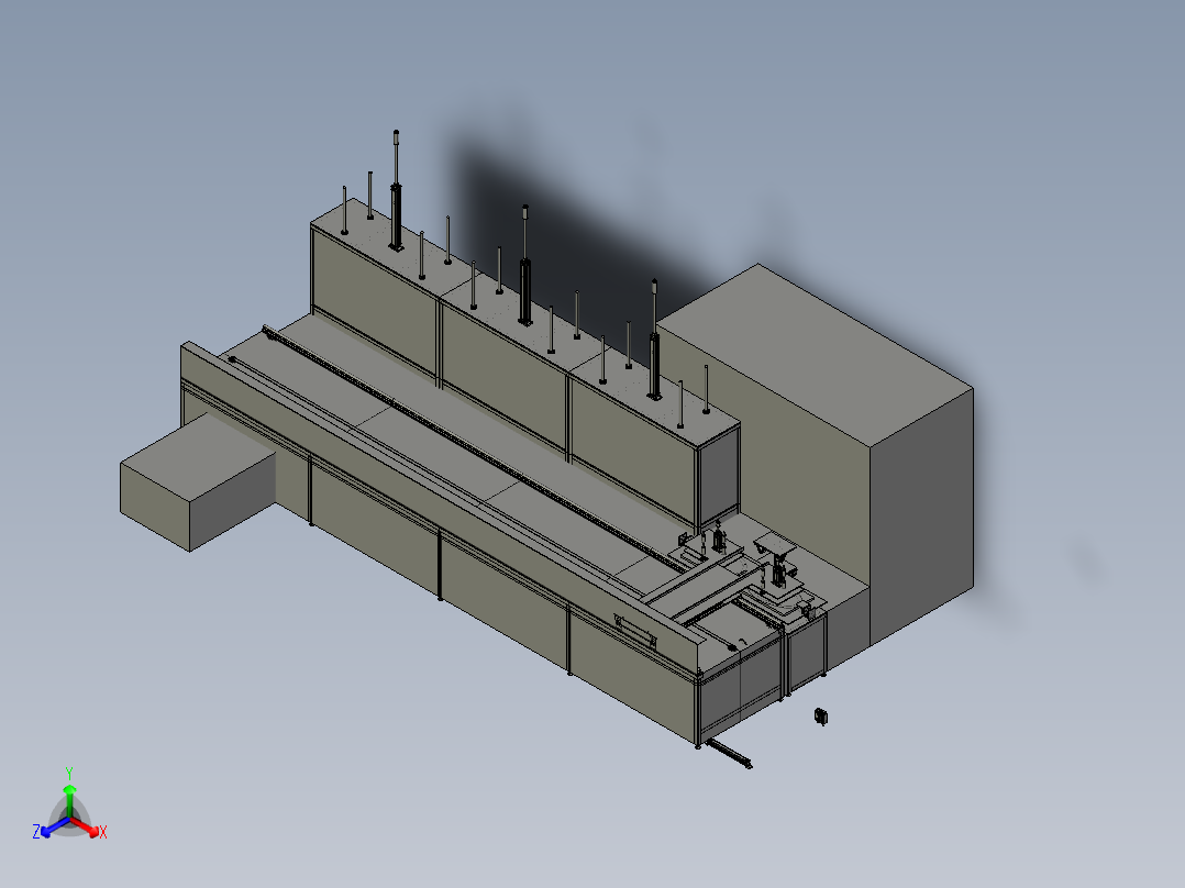 马桶盖自动修整线3D模型正等轴测图
