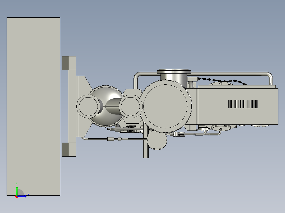 中央空调设备 制冷设备 3D模型左视图