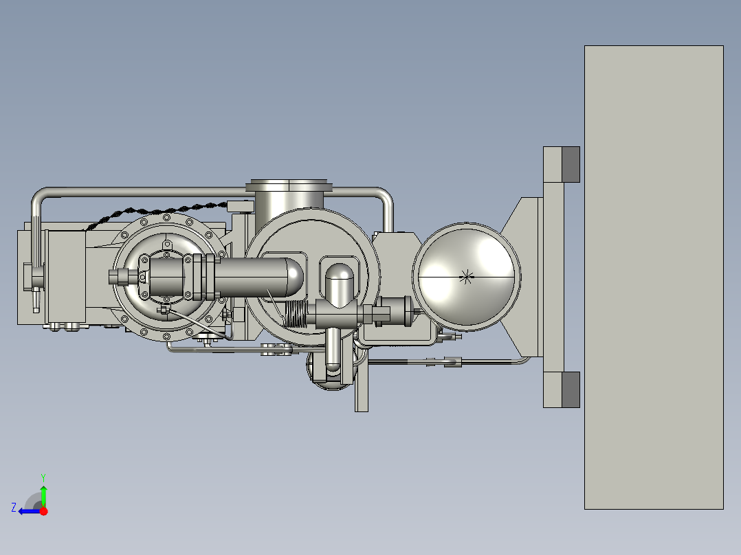 中央空调设备 制冷设备 3D模型右视图