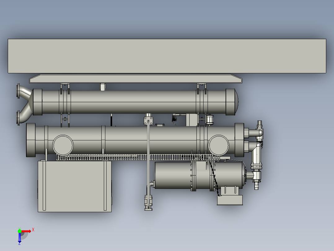 中央空调设备 制冷设备 3D模型俯视图