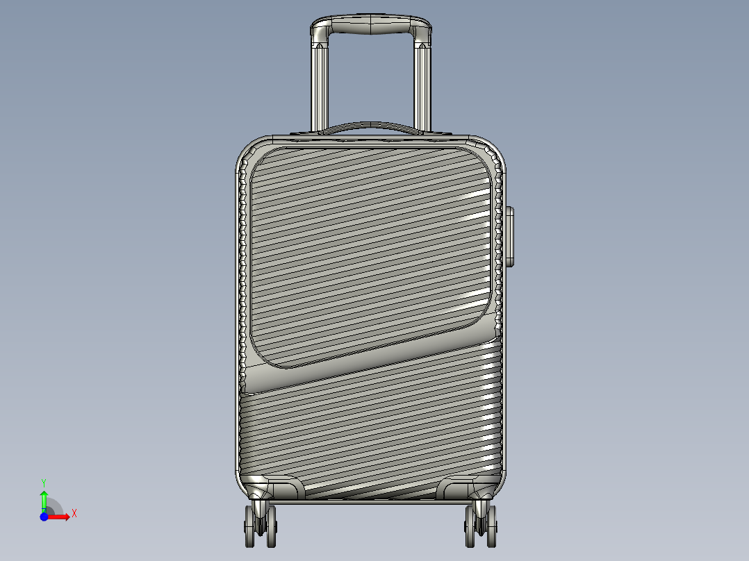 口袋拉杆箱设计前视图