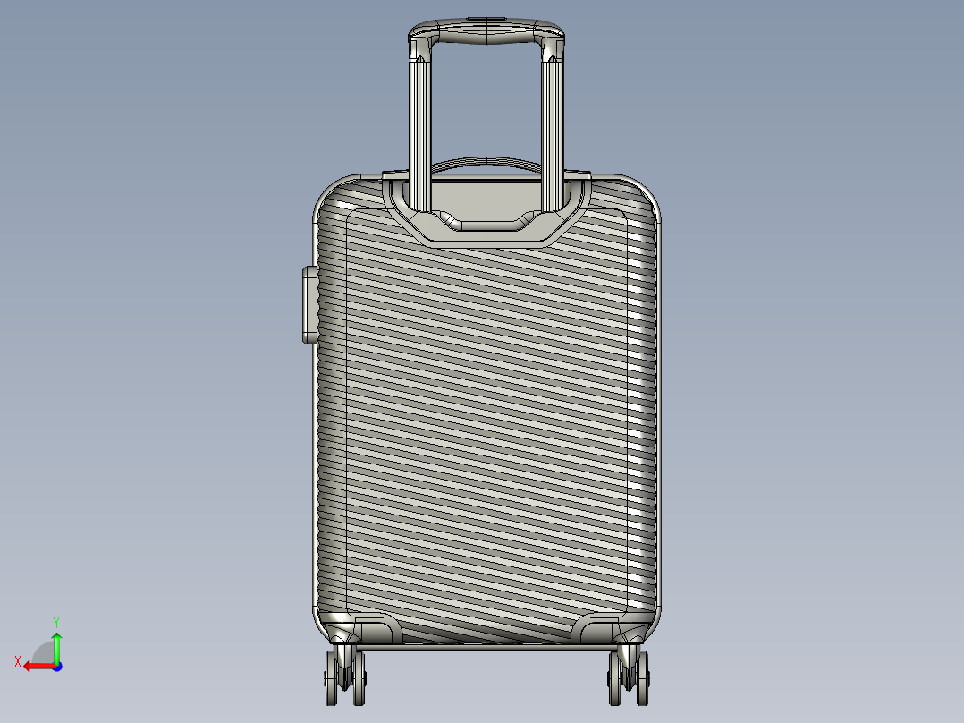 口袋拉杆箱设计后视图