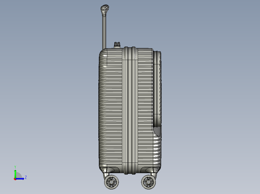口袋拉杆箱设计左视图
