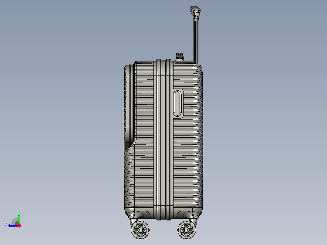 口袋拉杆箱设计右视图