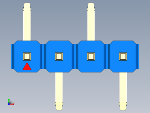 彩色公排针 100mil 2.54mm 系列-DS1022_blue_04p_100mil_Type_SMT_R1_rev1.0前视缩略图