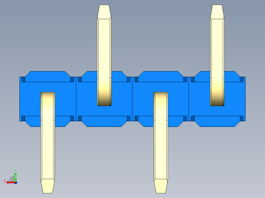 彩色公排针 100mil 2.54mm 系列-DS1022_blue_04p_100mil_Type_SMT_R1_rev1.0后视缩略图