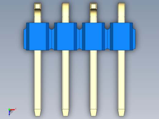 彩色公排针 100mil 2.54mm 系列-DS1022_blue_04p_100mil_Type_SMT_R1_rev1.0俯视缩略图