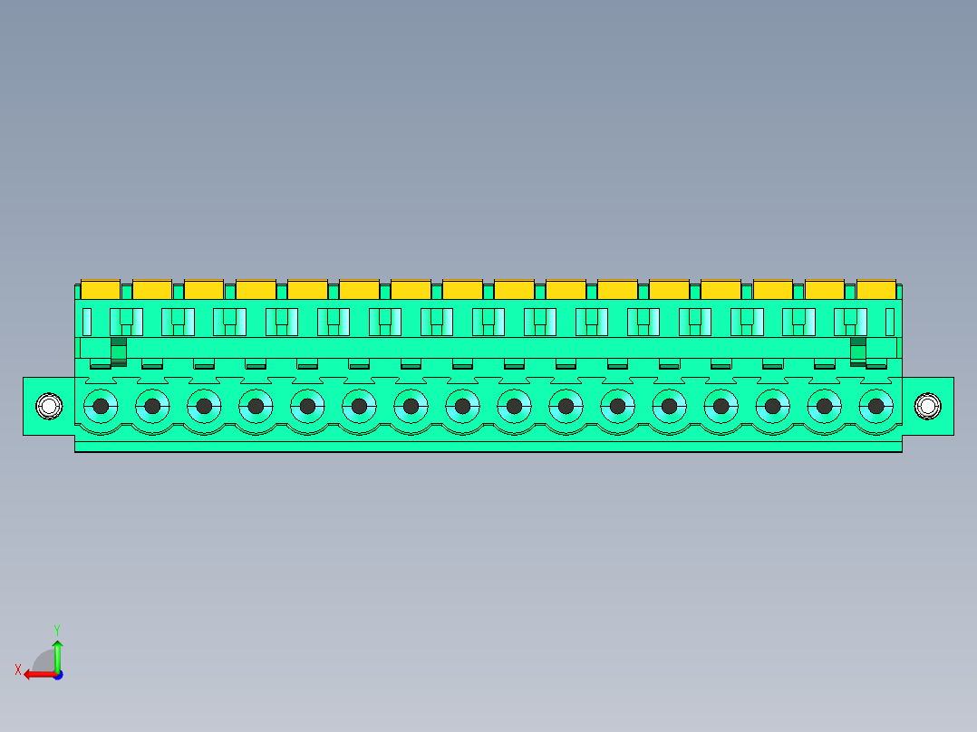 DEGSON 2EDG（M） 系列 5.0mm 螺丝锁紧可插拔接线端子组-2EDGKDAM-5.0-16P-14-00AH后视图