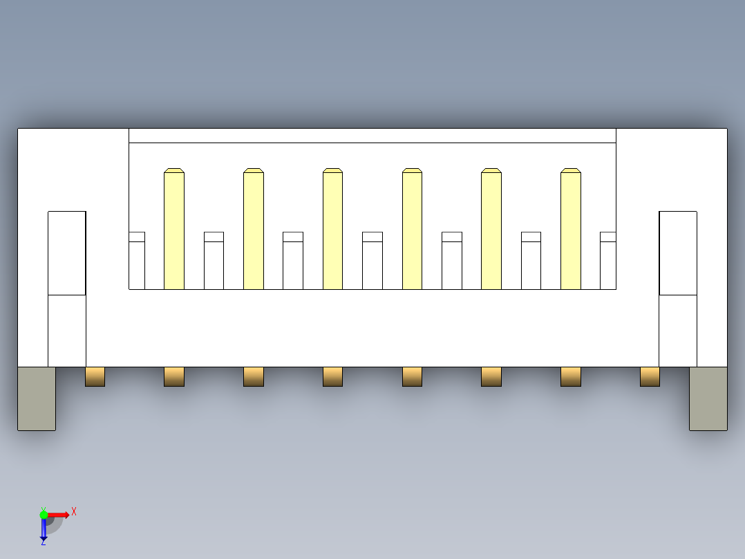 JST-S8B-PH-K-S俯视图