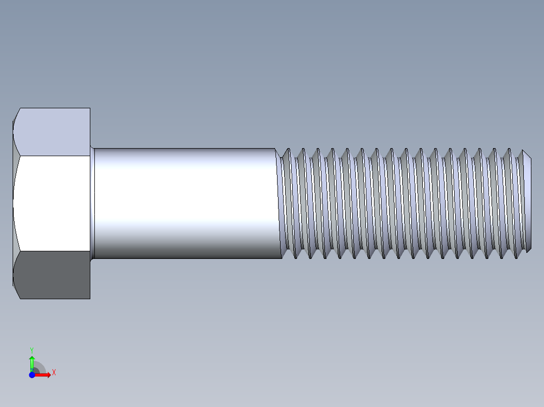 UNC 六角螺栓-Hex Bolt 0.750-10 x 3前视图