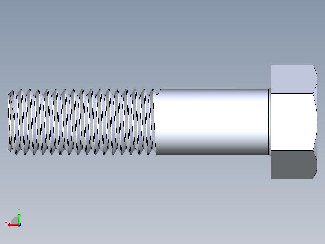 UNC 六角螺栓-Hex Bolt 0.750-10 x 3后视图