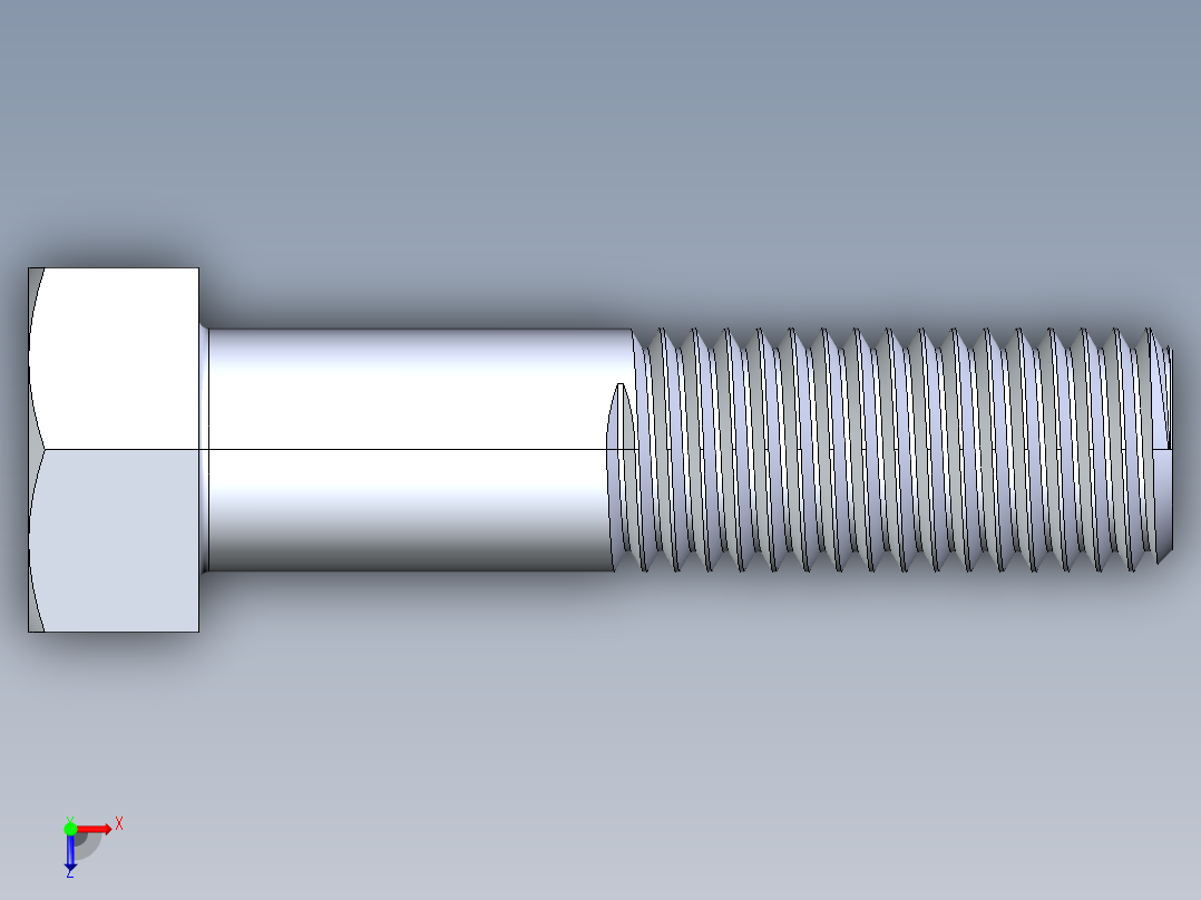 UNC 六角螺栓-Hex Bolt 0.750-10 x 3俯视图
