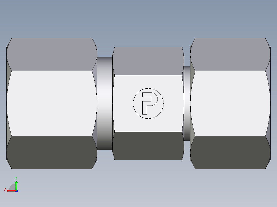 卡套式工业通用硬管接头EO_Distance_piece_adapter_DA10ZS71后视图