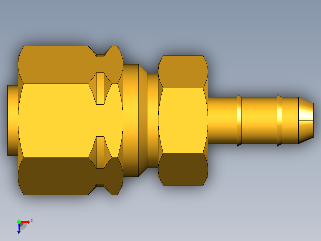 工业通用螺蚊管倒齿式工业硬管接头Union 22CA-4-4俯视图