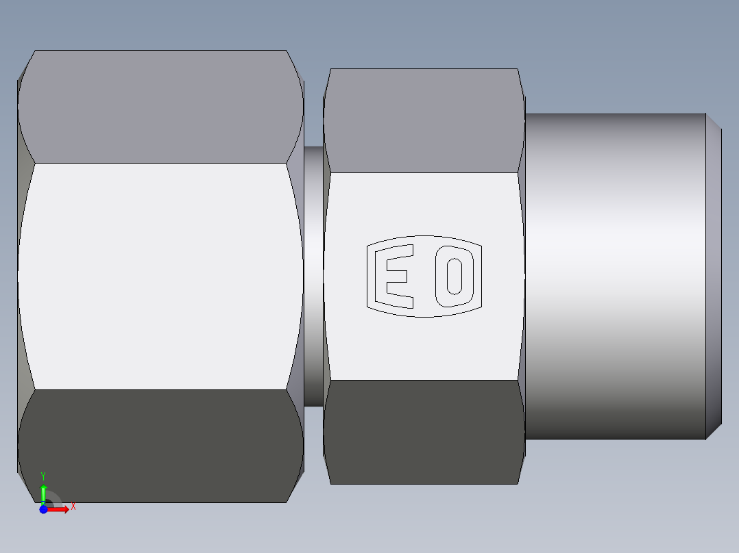 卡套式工业通用硬管接头EO_Distance_piece_adapter_DA12SOMDCF前视图