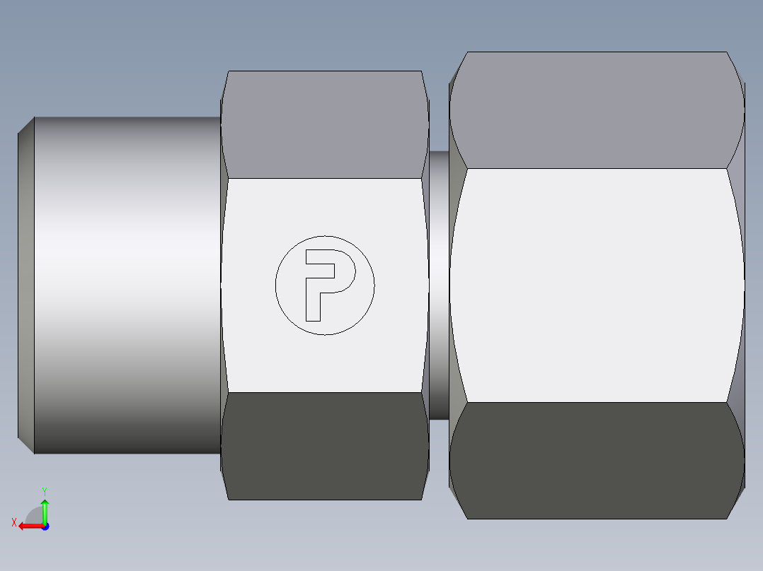 卡套式工业通用硬管接头EO_Distance_piece_adapter_DA12SOMDCF后视图