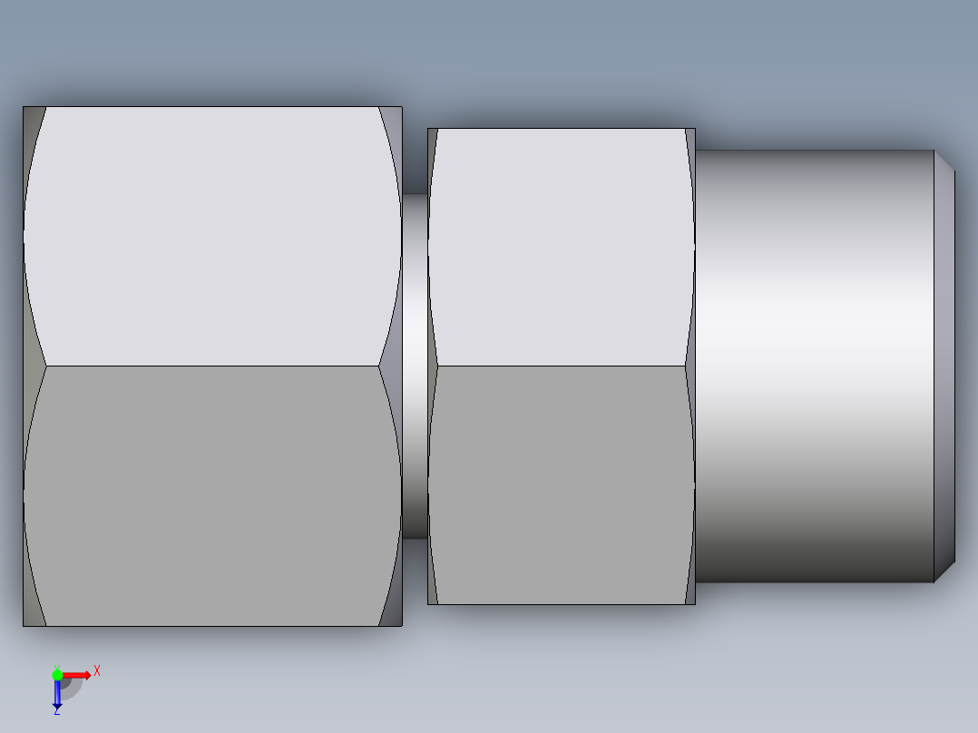 卡套式工业通用硬管接头EO_Distance_piece_adapter_DA12SOMDCF俯视图