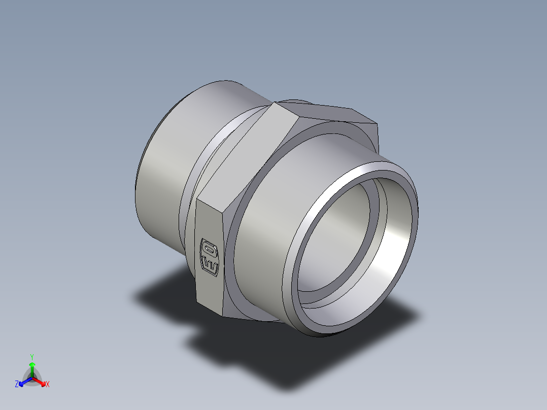 卡套式工业通用硬管接头EO_Male_Stud_connector_GE28LMEDOMDCF主视图