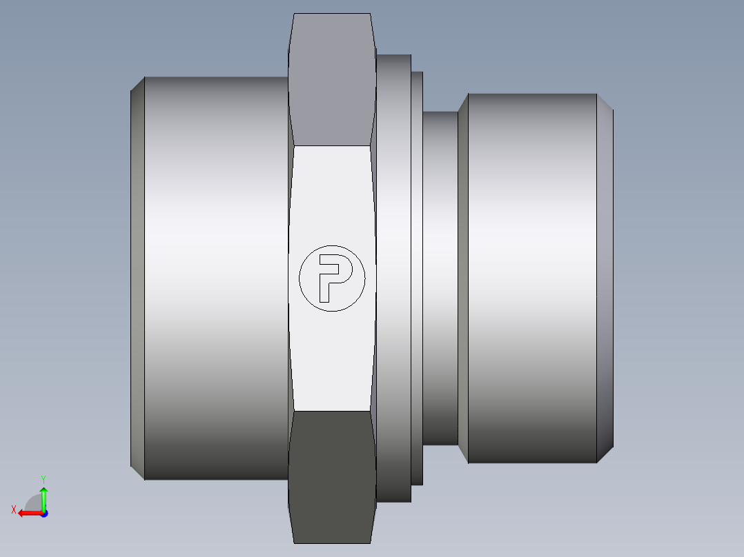 卡套式工业通用硬管接头EO_Male_Stud_connector_GE28LMEDOMDCF后视图