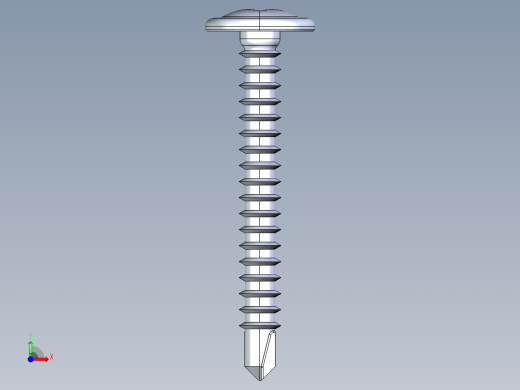 紧固件-IGES Drill-Tip Saucer Screw-01前视缩略图
