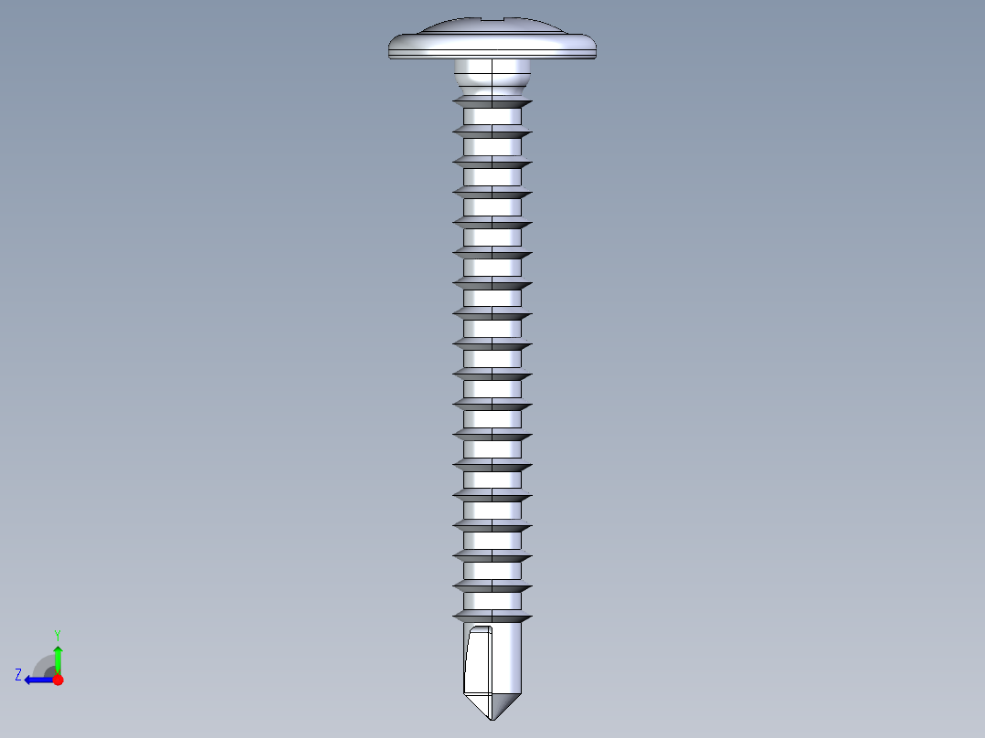紧固件-IGES Drill-Tip Saucer Screw-01右视图