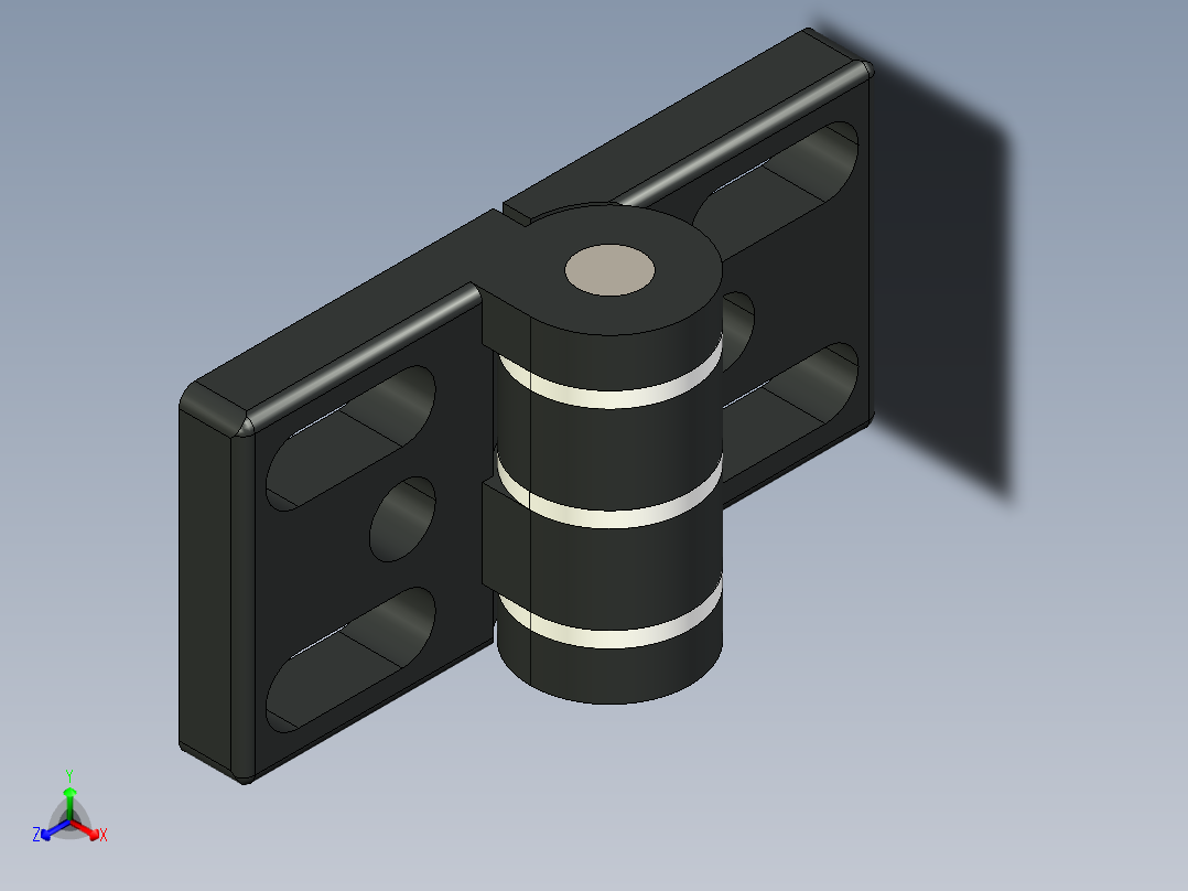 型材-KJN 40X40 DIE-CAST HINGE WITH OBLONG HOLES 095300正等轴测图