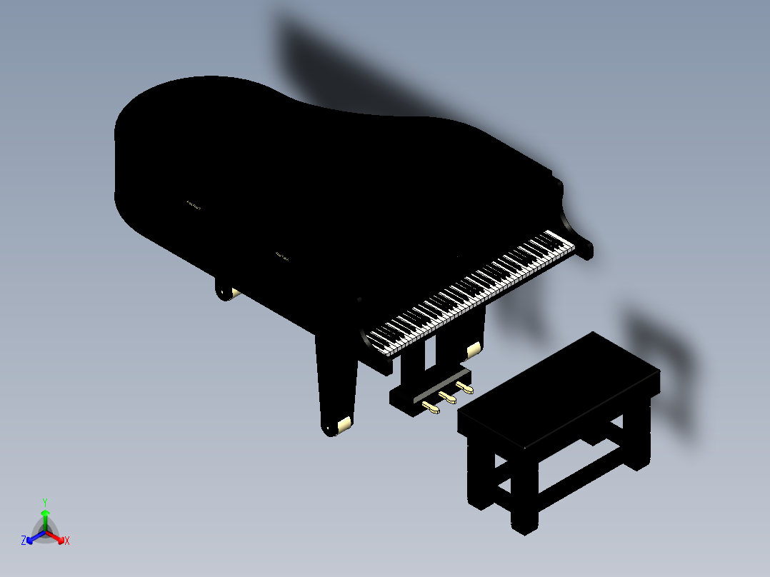 钢琴2正等轴测图